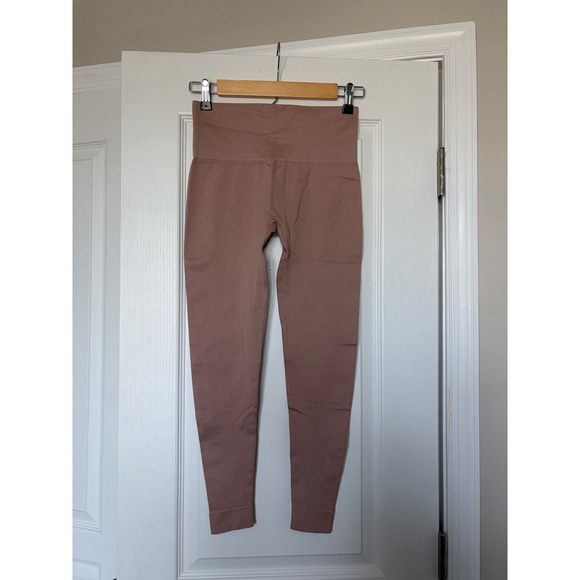 SET Active Pants - SET ACTIVE SCULPTFLEX High Waisted Ribbed Leggings Mauve Rose Pink Small